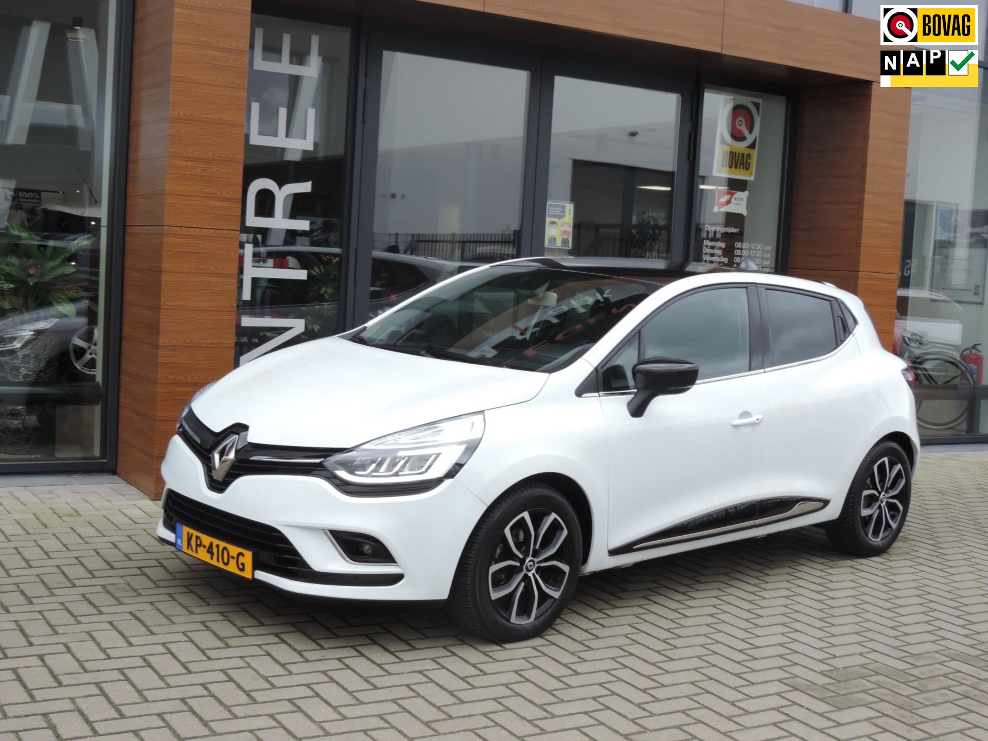 fonds Jood In detail Renault Clio - 1.2 TCe Intens AUTOMAAT 49.000km | LED kopl | Afn. Trekhaak  | Camera | 16” | Zwart dak | Navi | ECC | Cruise Benzine uit 2016 -  www.autobedrijfvanmeegen.nl