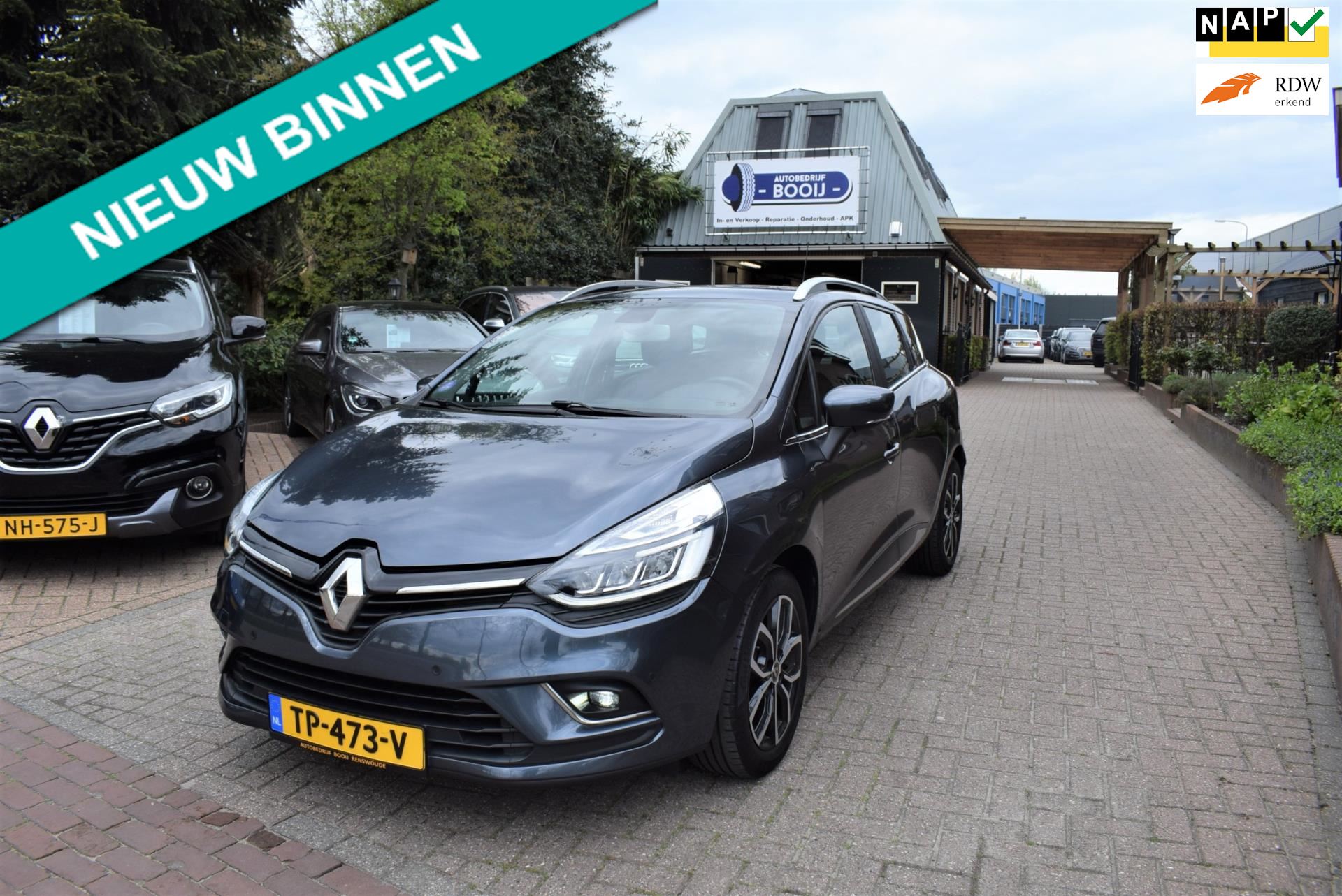gelei lijn Algemeen Renault Clio Estate - 0.9 TCe Bose/ CRUISE/ NAVI/ AIRCO- ECC/ TREKH/ FULL-  LED VERLICHTING/ BLUETOOTH/ PDC V+A/ KEYLESS/ LMW 16 INCH/ Benzine uit 2018  - www.autobedrijfbooij.nl